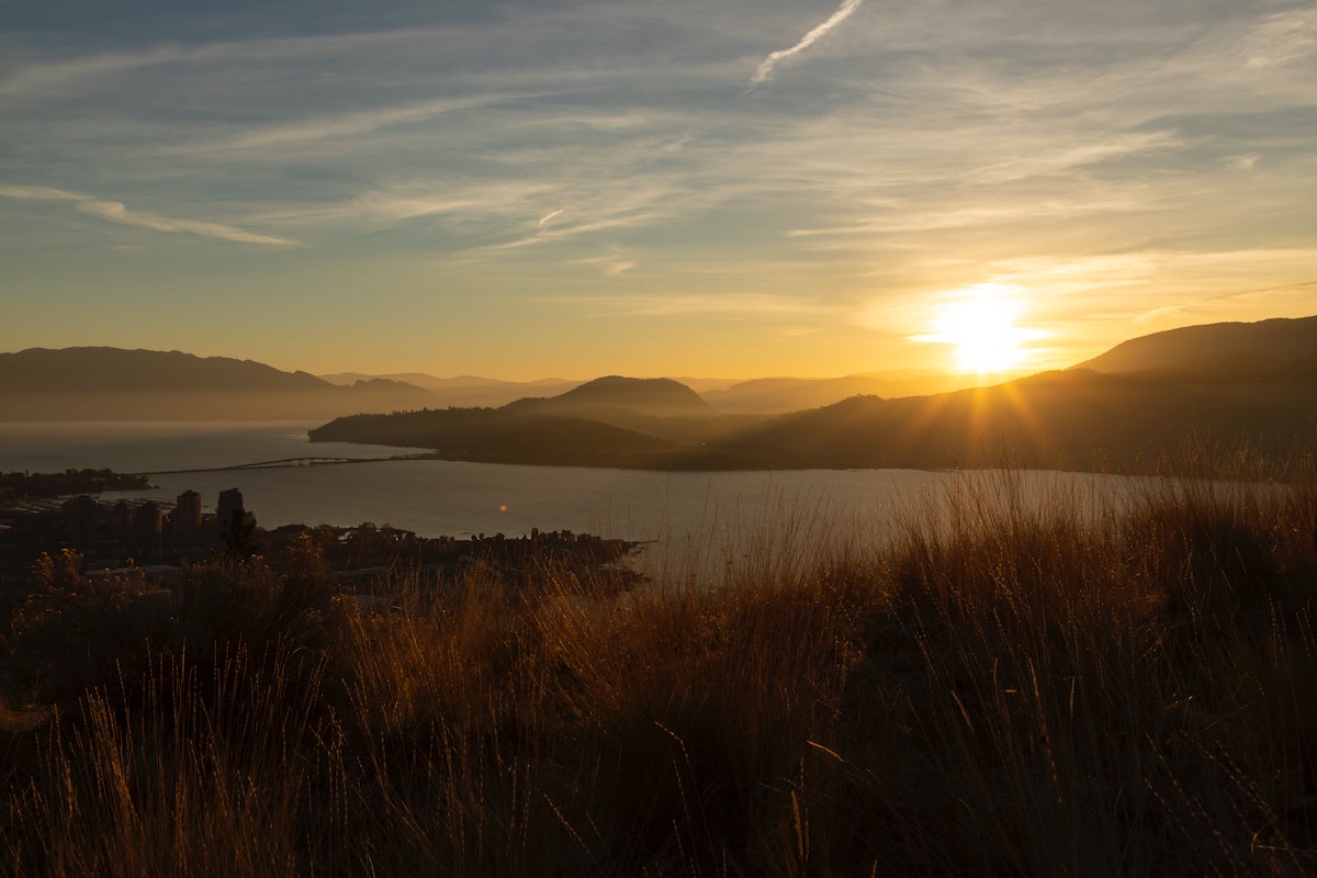 Lake view with mountains in background and setting sun. Reclaim Rehabilitation employers and unions services.